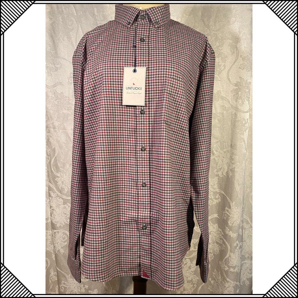 UNTUCKit MEN'S COTTON "SLIM FIT" FLANNEL SHIRT  (NEW)
